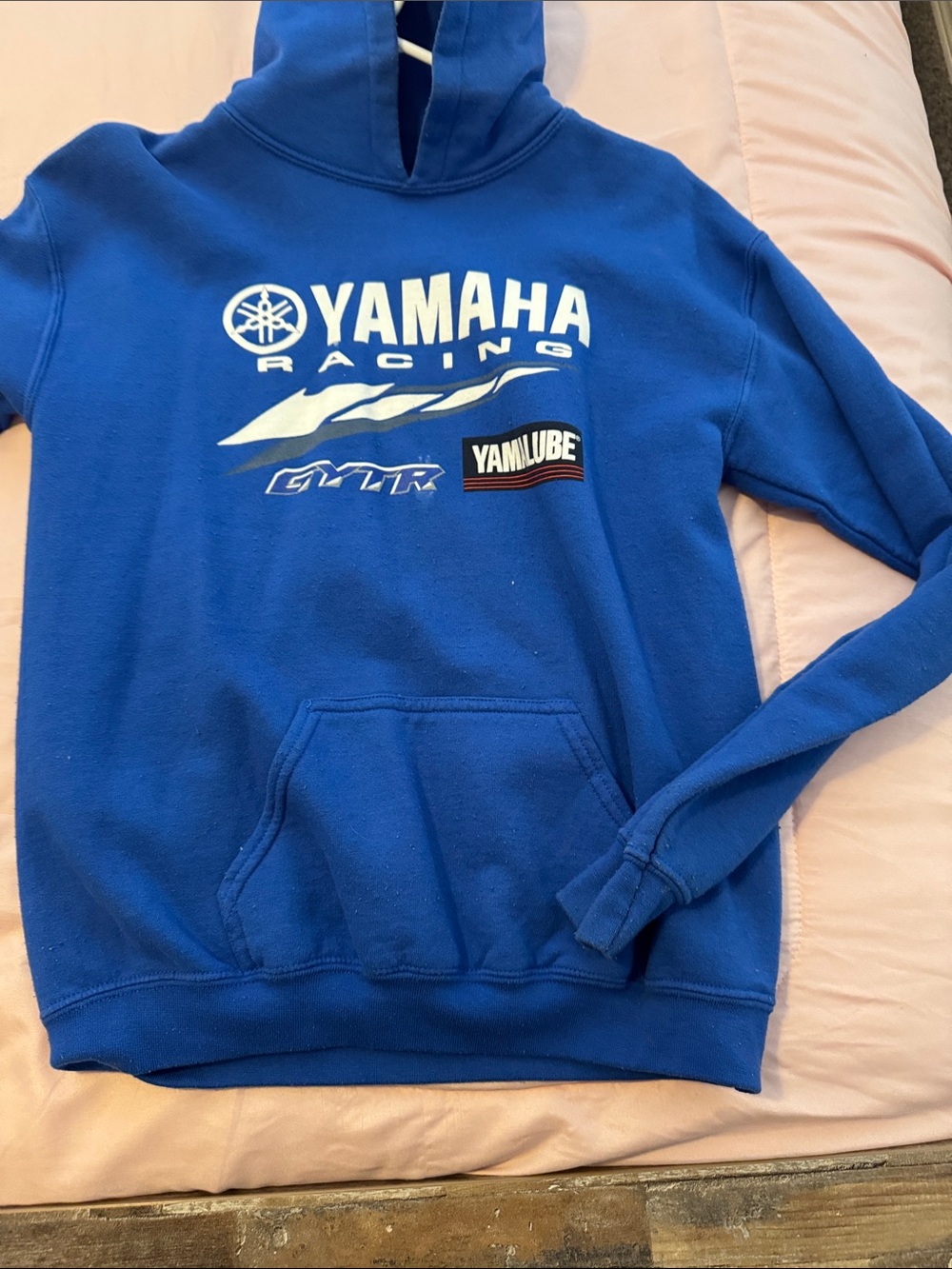Yamaha Blue Racing Hoodie with White Logos